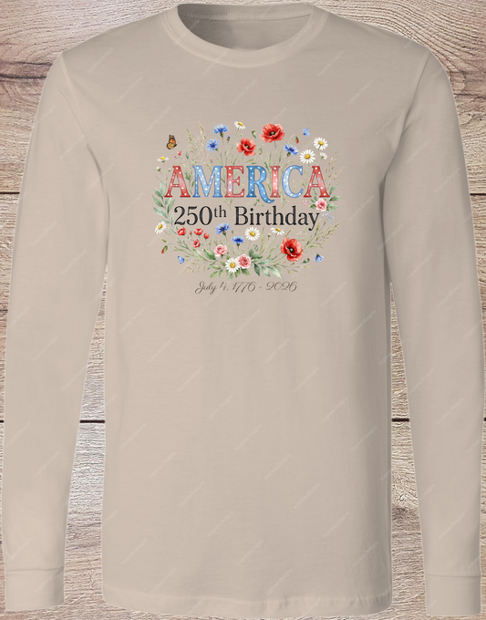 250th America Floral - Long Sleeve Front