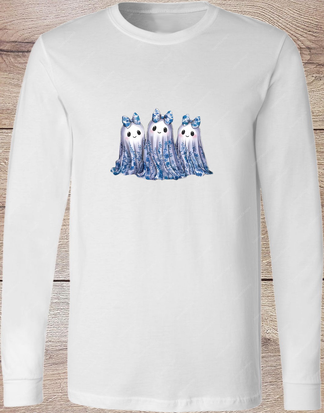 Blue Toile Ghosts - Long Sleeve