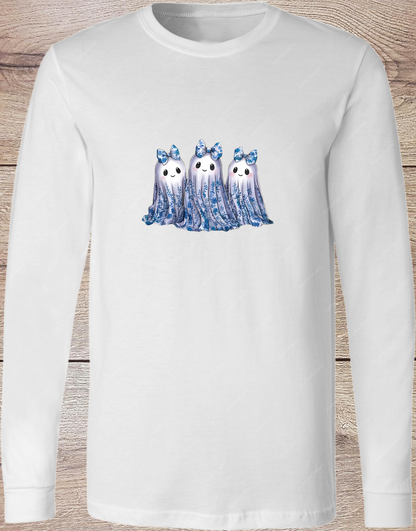 Blue Toile Ghosts - Long Sleeve