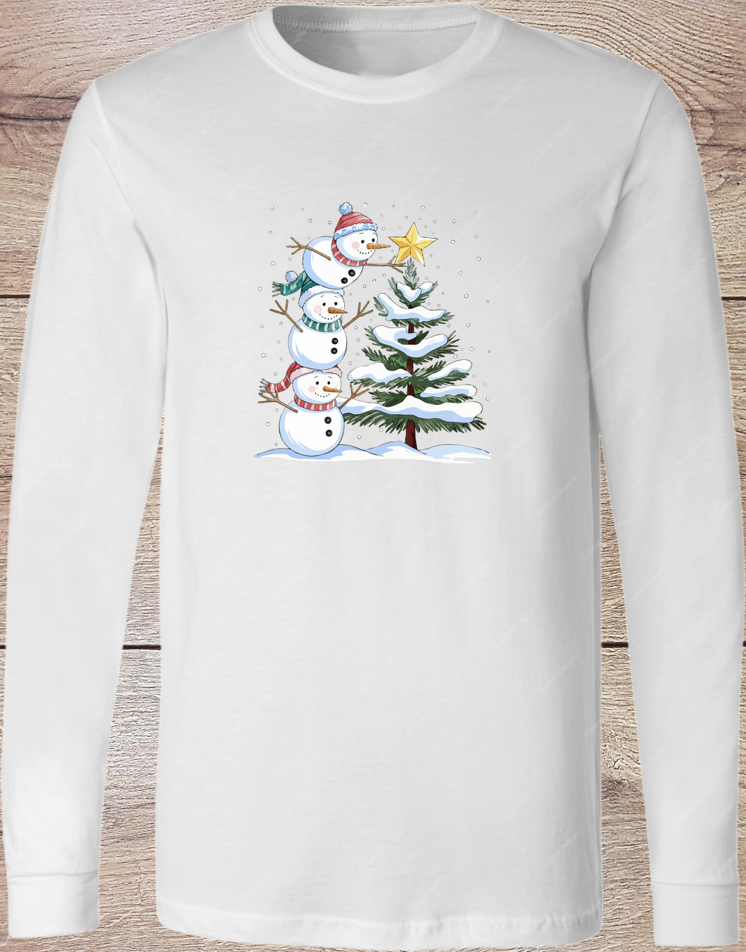 Snowman Tree Star - Long Sleeve