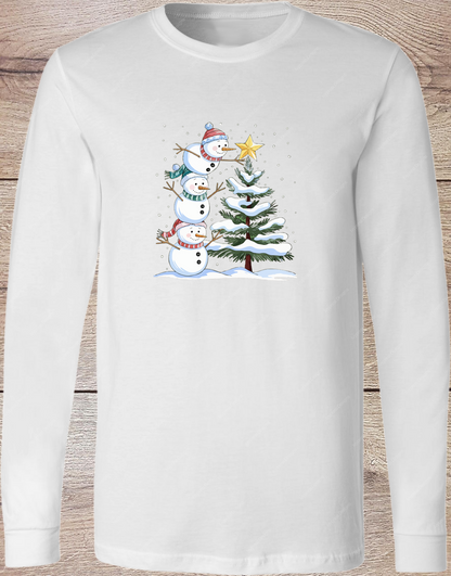 Snowman Tree Star - Long Sleeve