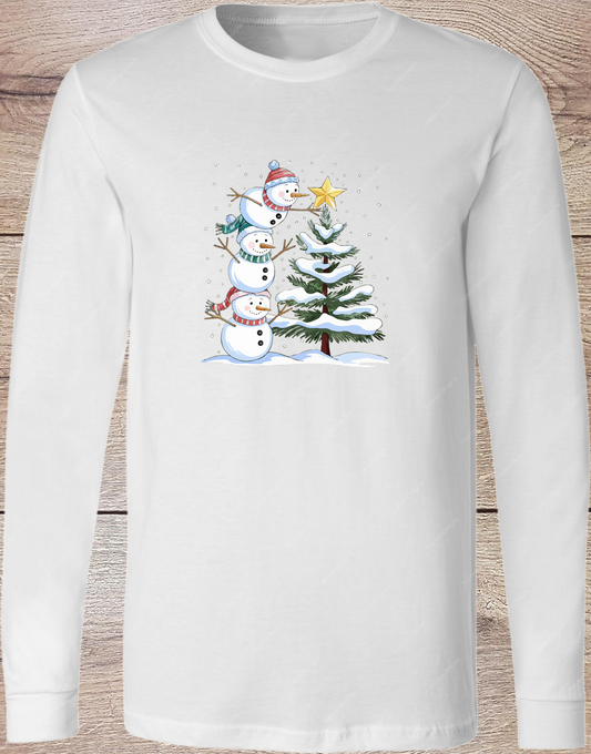 Snowman Tree Star - Long Sleeve
